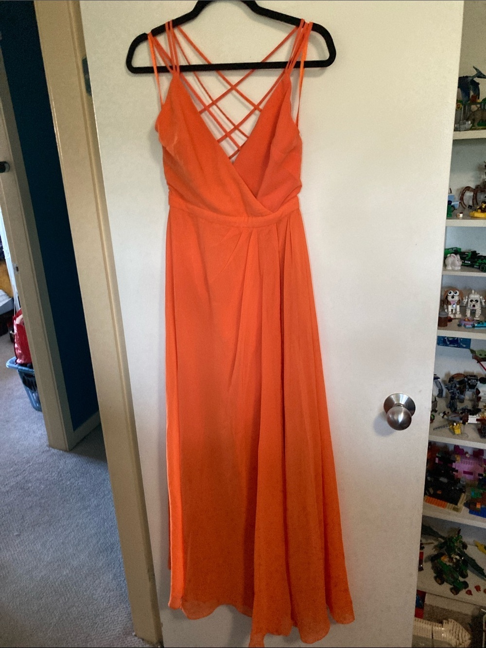 Fame and Partners Strappy Orange Maxi Dress 6